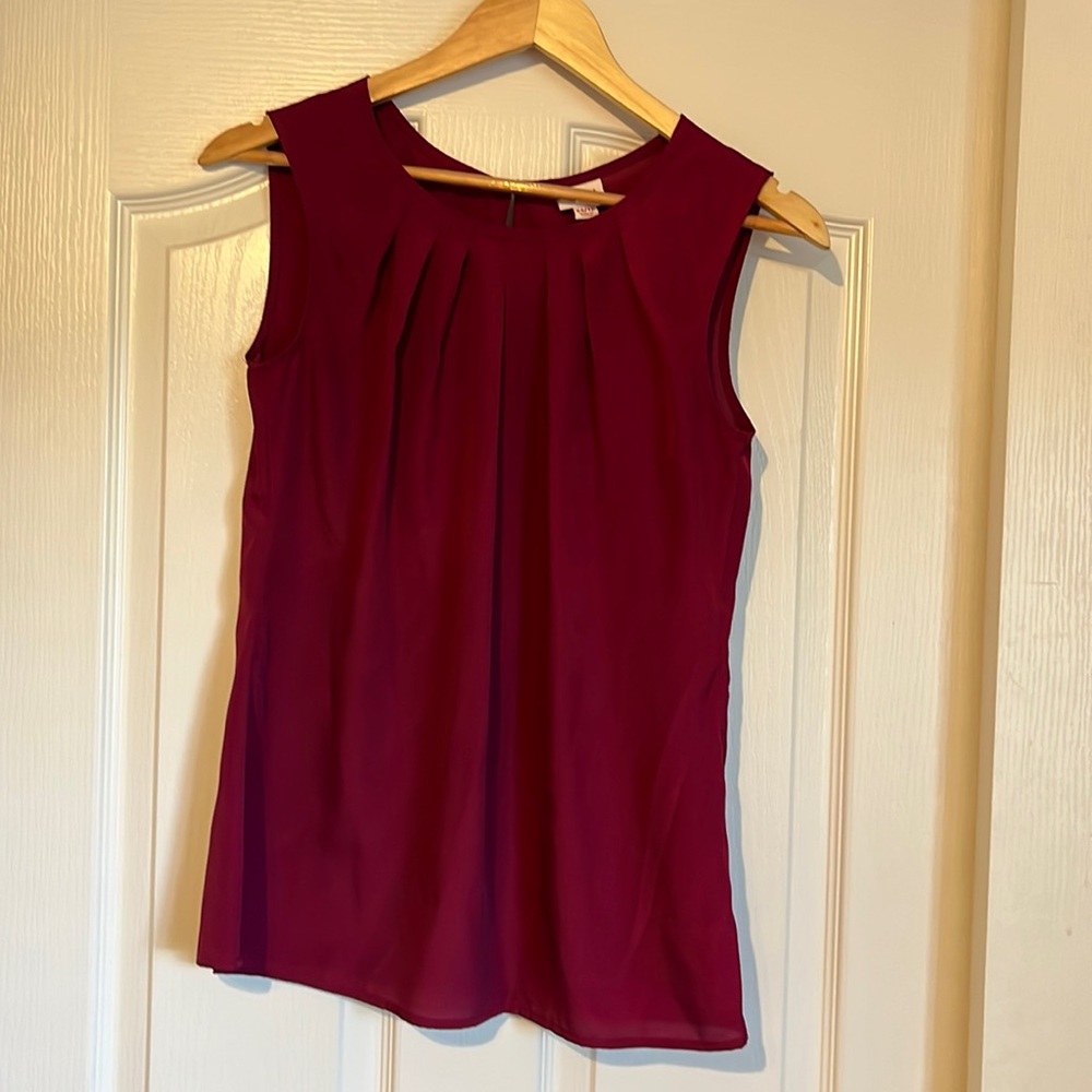 EUC berry colored silky blouse